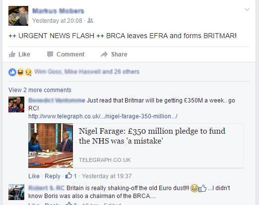 BRCA remains affiliated to EFRA regardless of BREXIT